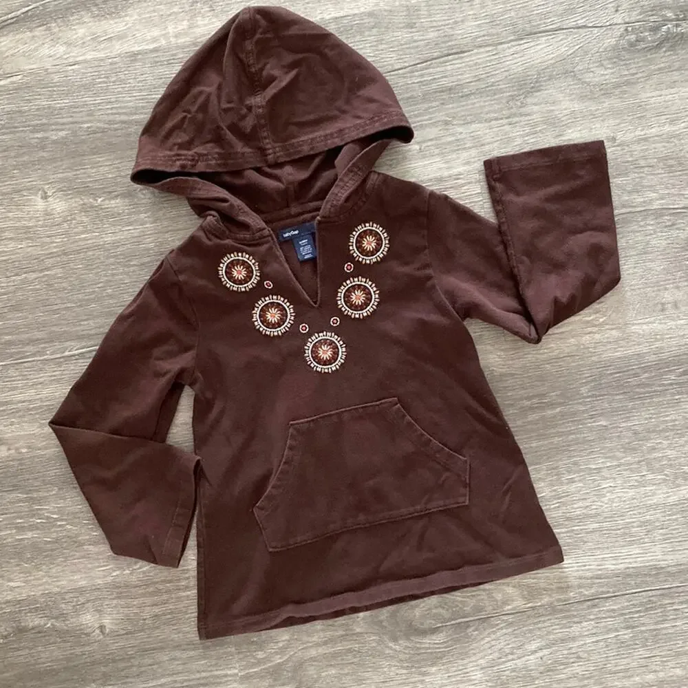 GAP hooded brown knit tunic top Size 5 Years